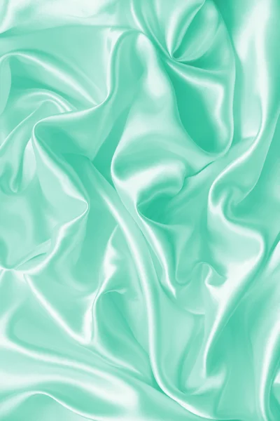 Seda verde elegante lisa o textura de satén como fondo — Foto de Stock