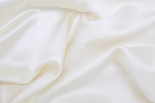 Lisse Élégante Soie Blanche Satin Texture Tissu Luxe Peut Utiliser — Photo