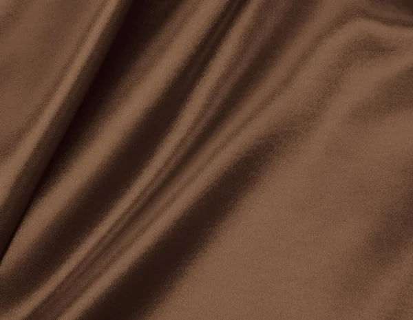 Liscio Elegante Seta Marrone Raso Texture Può Utilizzare Come Sfondo — Foto Stock