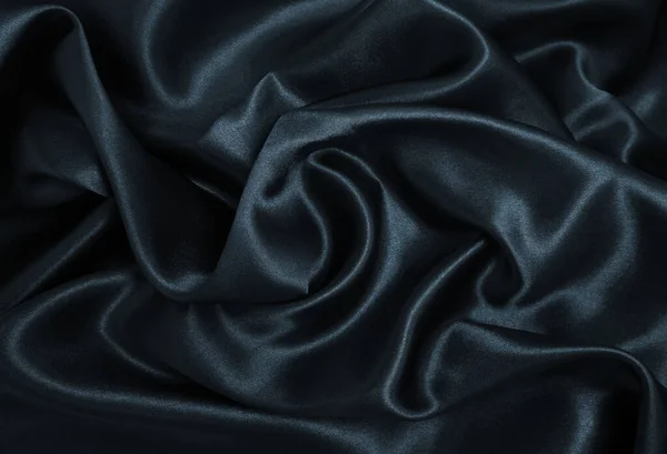 Smooth Elegant Black Silk Satin Texture Can Use Abstract Background — Stock Photo, Image