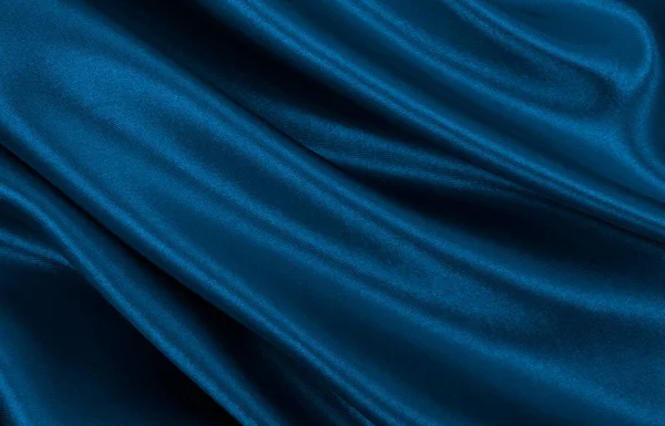 Suave Elegante Seda Azul Satén Textura Tela Lujo Puede Utilizar — Foto de Stock