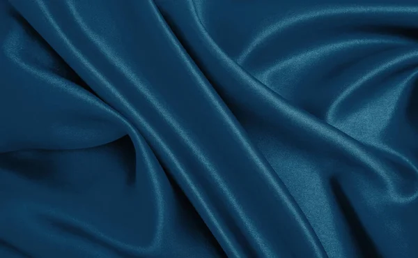 Gładka Elegancka Niebieska Jedwabna Lub Satynowa Luksusowa Tkanina Może Służyć — Zdjęcie stockowe