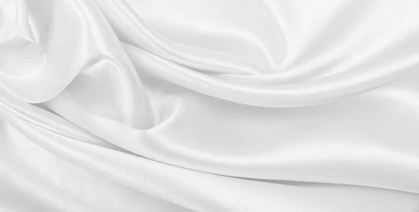 Suave Elegante Seda Blanca Satén Textura Tela Lujo Puede Utilizar — Foto de Stock