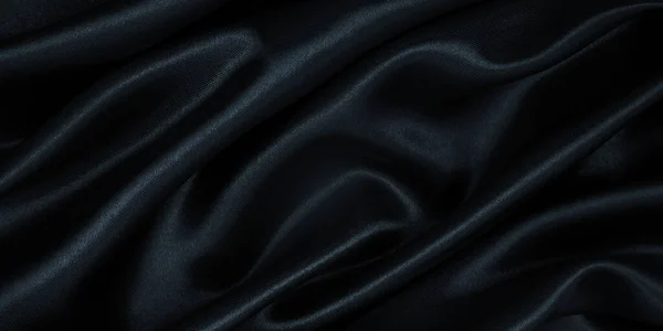 Seda Negra Elegante Lisa Textura Satinada Pueden Usar Como Fondo —  Fotos de Stock