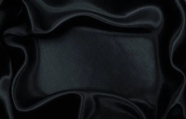 Λείο Κομψό Μαύρο Μετάξι Σατέν Υφή Μπορεί Χρησιμοποιηθεί Αφηρημένο Φόντο — Φωτογραφία Αρχείου