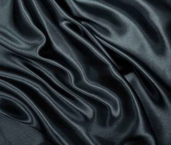 Smooth Elegant Black Silk Satin Texture Can Use Abstract Background — Stock Photo, Image