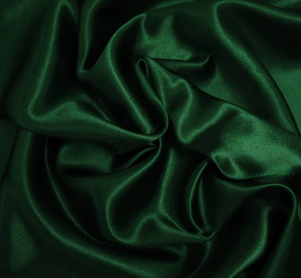 Liscio Elegante Seta Verde Raso Tessuto Lusso Texture Può Utilizzare — Foto Stock