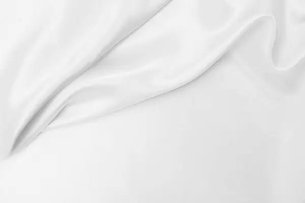 Gladde Elegante Witte Zijde Satijnen Luxe Doek Textuur Kan Worden — Stockfoto