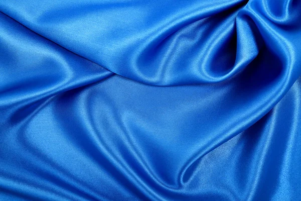 Liscio Elegante Seta Blu Raso Tessuto Lusso Texture Può Utilizzare — Foto Stock