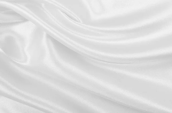 Pürüzsüz Beyaz Ipek Saten Lüks Kumaş Dokusu Düğün Arka Planı — Stok fotoğraf