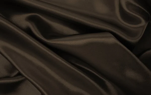 Liscio Elegante Seta Marrone Raso Texture Può Utilizzare Come Sfondo — Foto Stock