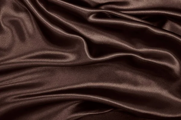 Pürüzsüz Kahverengi Ipek Saten Doku Soyut Arkaplan Olarak Kullanılabilir Lüks — Stok fotoğraf