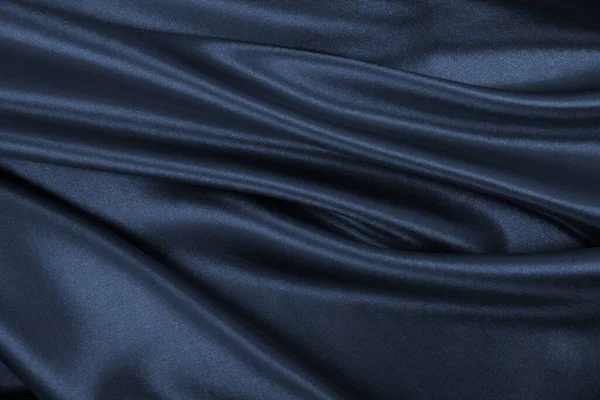 Λείο Κομψό Σκούρο Γκρι Μετάξι Σατέν Υφή Μπορεί Χρησιμοποιηθεί Αφηρημένο — Φωτογραφία Αρχείου