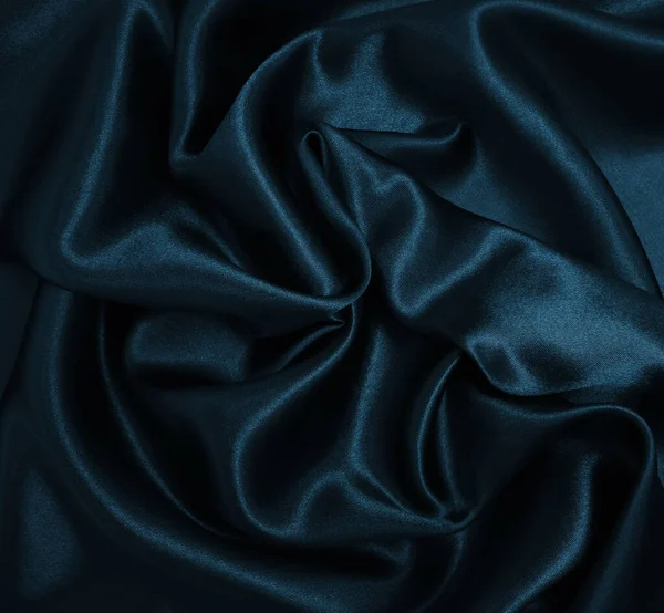 Гладенький Синій Шовк Або Текстура Розкішного Атласного Одягу Може Використовуватися — стокове фото