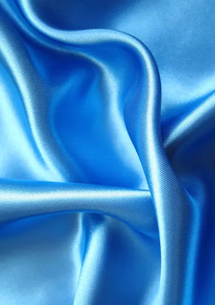 Smooth elegant blue silk — Stock Photo, Image