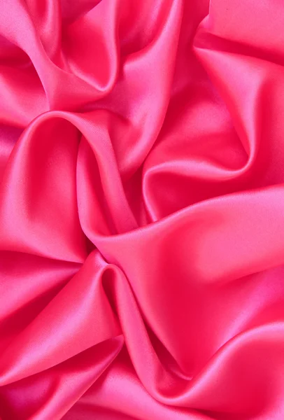 Smooth pink silk as background — Stock Photo, Image