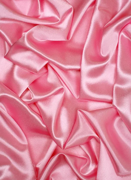 Smooth elegant pink silk as background — Stock Photo, Image