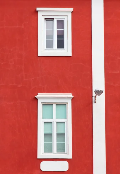 Detail červené fasád — Stock fotografie