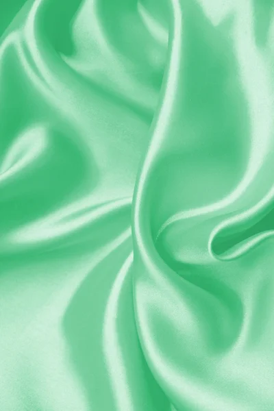 Sima, elegáns zöld selyem textúra — Stock Fotó