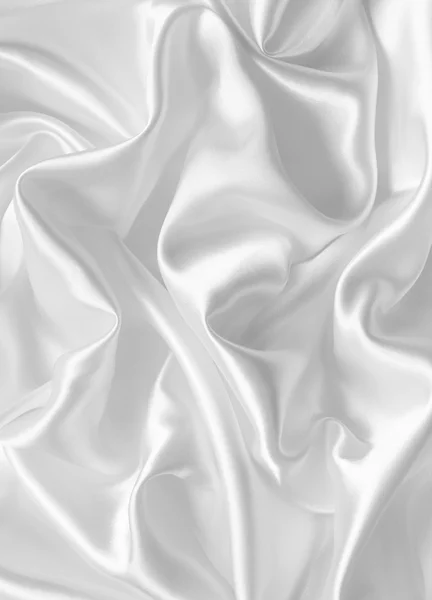 Liso elegante branco seda ou cetim textura como fundo do casamento — Fotografia de Stock