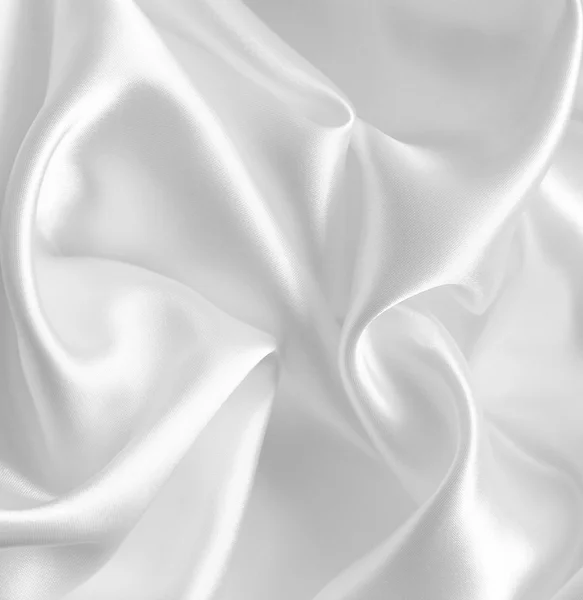 Soepele elegante witte zijde of Satijn textuur als bruiloft achtergrond — Stockfoto