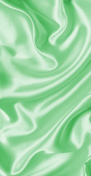 Liscio elegante seta verde o raso texture come sfondo — Foto Stock