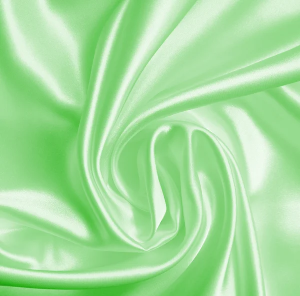 Smooth elegant green silk or satin texture as background — Stock Photo, Image