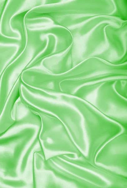 Smooth elegant green silk or satin texture as background — Stock Photo, Image