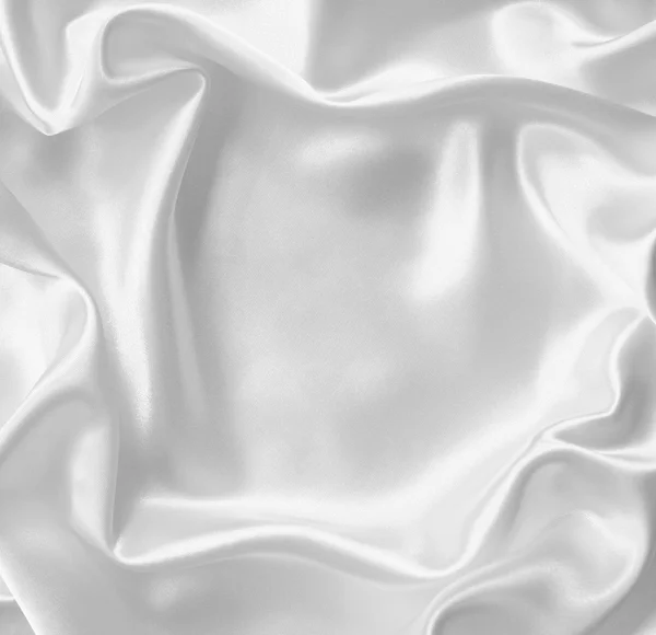 Hladké elegantní bílé hedvábí nebo satén textury jako svatební pozadí — Stock fotografie
