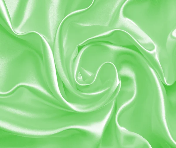 Liscio elegante seta verde o raso texture come sfondo — Foto Stock