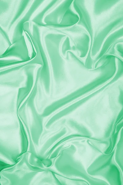 Liscio elegante seta verde o raso texture come sfondo — Foto Stock