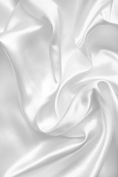 Smooth elegant white silk or satin as wedding background — Stock Photo, Image