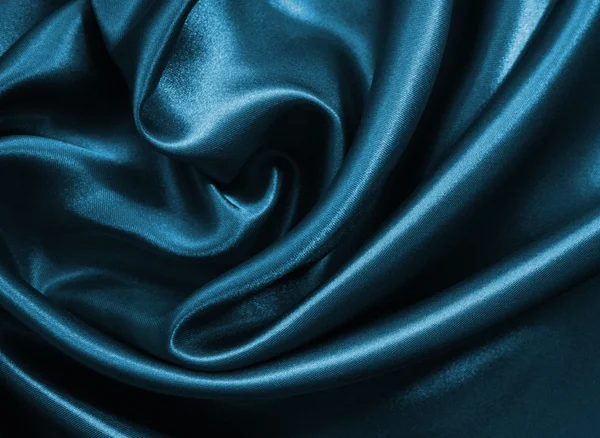 Liso elegante seda azul o satén como fondo — Foto de Stock