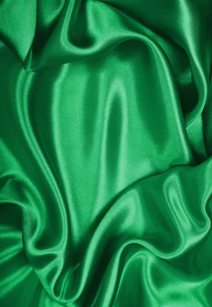 Liscio elegante seta verde o raso texture come sfondo — Foto Stock