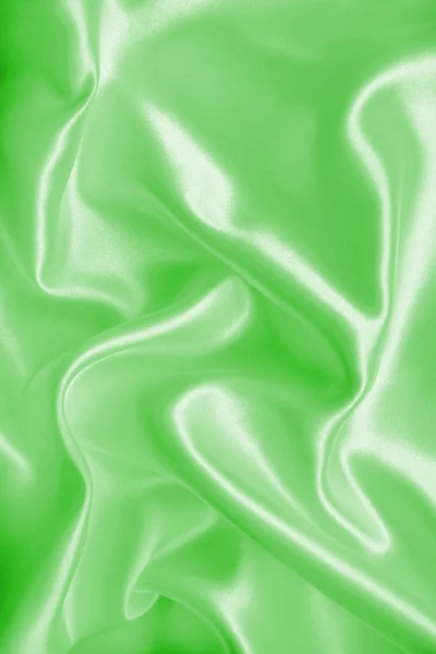 滑らかな緑色の絹またはサテンの質感 — ストック写真