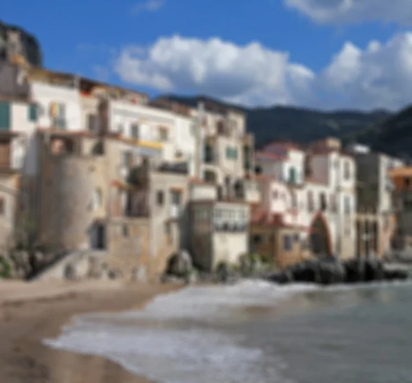 De Italia. Isla Sicilia. Provincia de Palermo. Cefalu. En estilo borroso — Foto de Stock