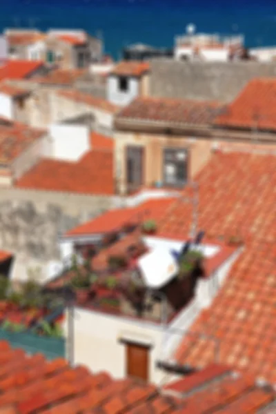 De Italia. Isla Sicilia. Vista de Cefalu. Techos . —  Fotos de Stock