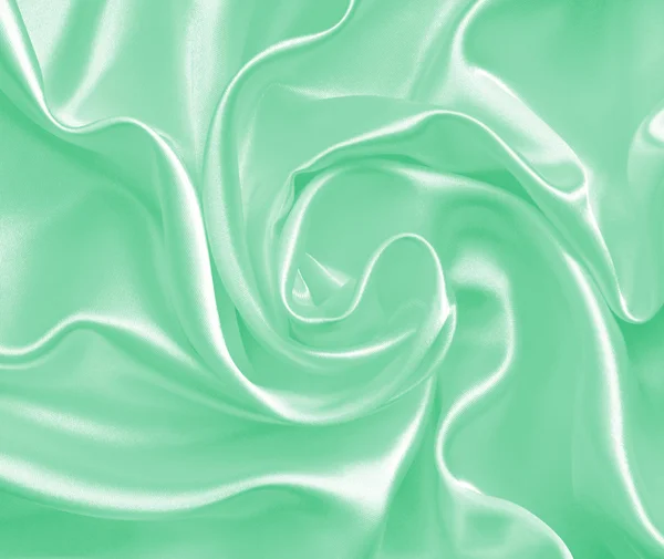Seda verde elegante lisa o textura de satén como fondo — Foto de Stock