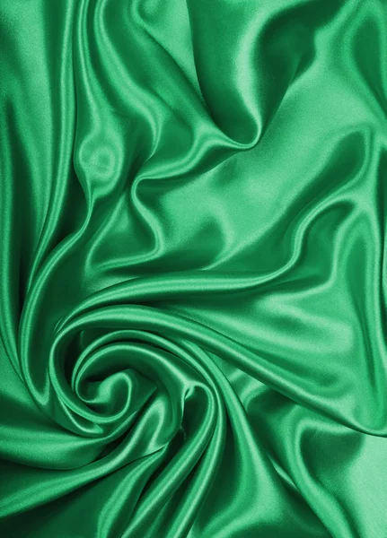 Liscio elegante seta verde o raso texture come sfondo — Foto Stock