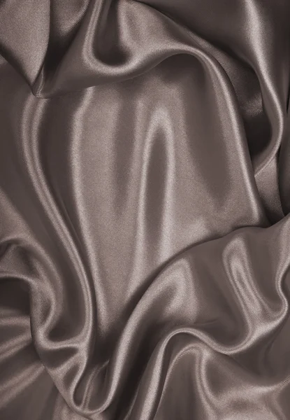 Elegante seta marrone liscio o raso come sfondo. In Seppia tonica — Foto Stock