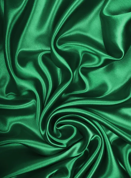 Texture lisse et élégante de soie verte ou de satin comme fond — Photo