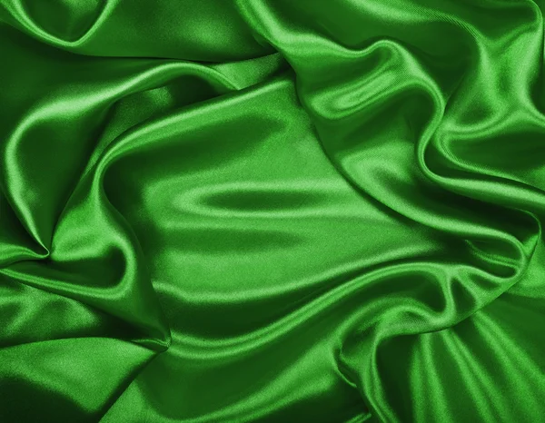 Liscio elegante seta verde o raso texture come sfondo — Foto Stock