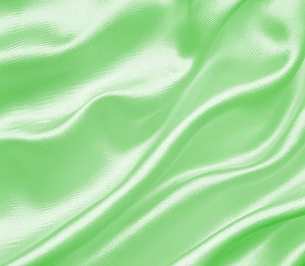 Seda verde elegante lisa o textura de satén como fondo —  Fotos de Stock