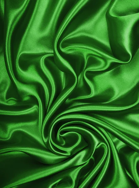 Seda verde elegante lisa o textura de satén como fondo —  Fotos de Stock