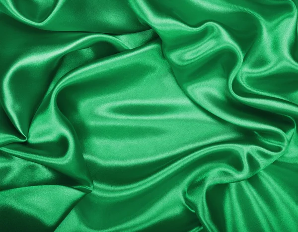 Liscio elegante seta verde o raso texture come sfondo — Foto Stock