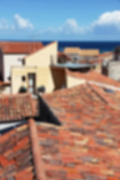 Italy. Sicily island . Province of Palermo. Cefalu. Roofs. In bl — Stock Photo, Image
