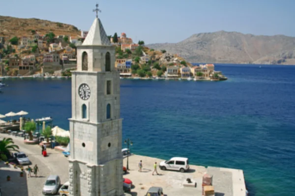 Grécia. Ilha Symi. Em estilo desfocado — Fotografia de Stock