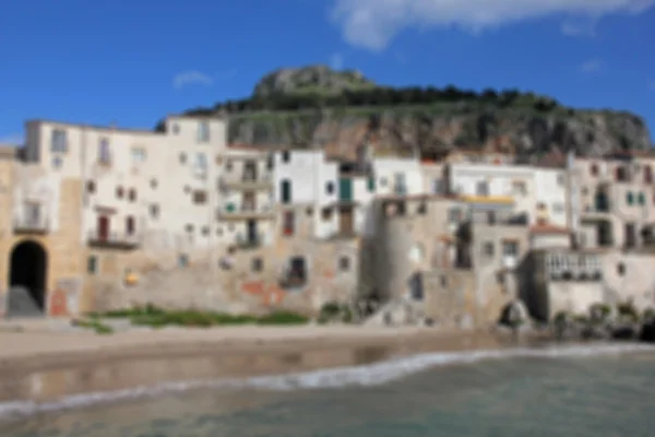 De Italia. Isla Sicilia. Provincia de Palermo. Cefalu. En estilo borroso — Foto de Stock