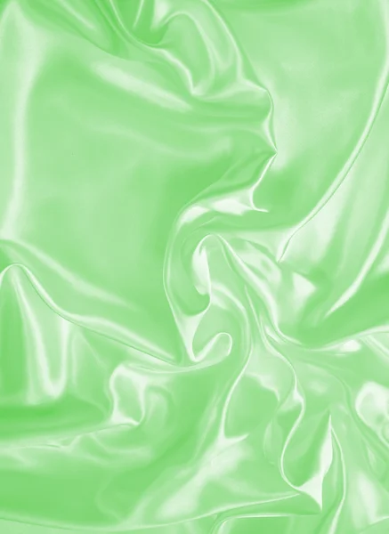 Smooth elegant green silk or satin texture as background — Stock Photo, Image