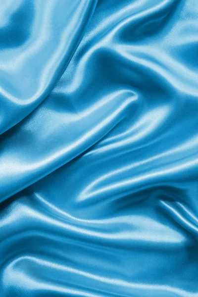 Smooth elegant blue silk or satin as background — Stock Photo, Image